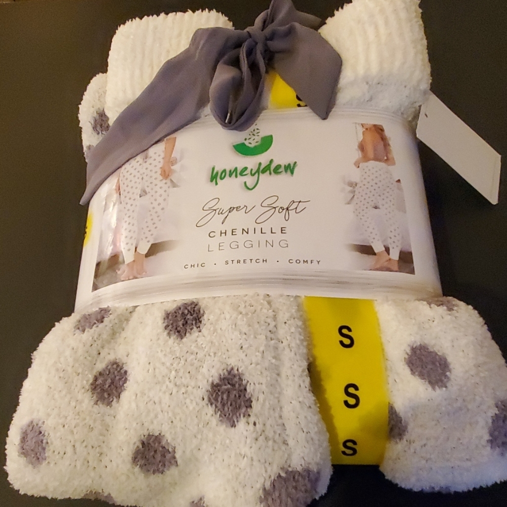 Honeydew chenille leggings white and grey size sm